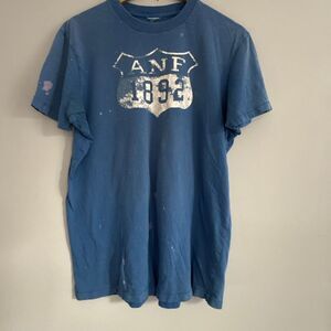 Vintage Abercrombie and Fitch thrashed men’s muscle shirt size xxl blue stains f